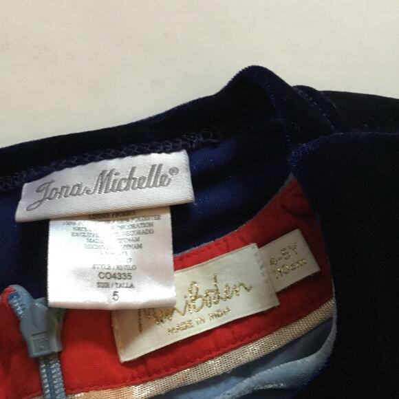 Mini Boden blue velvet snowman dress - Picture 6 of 8